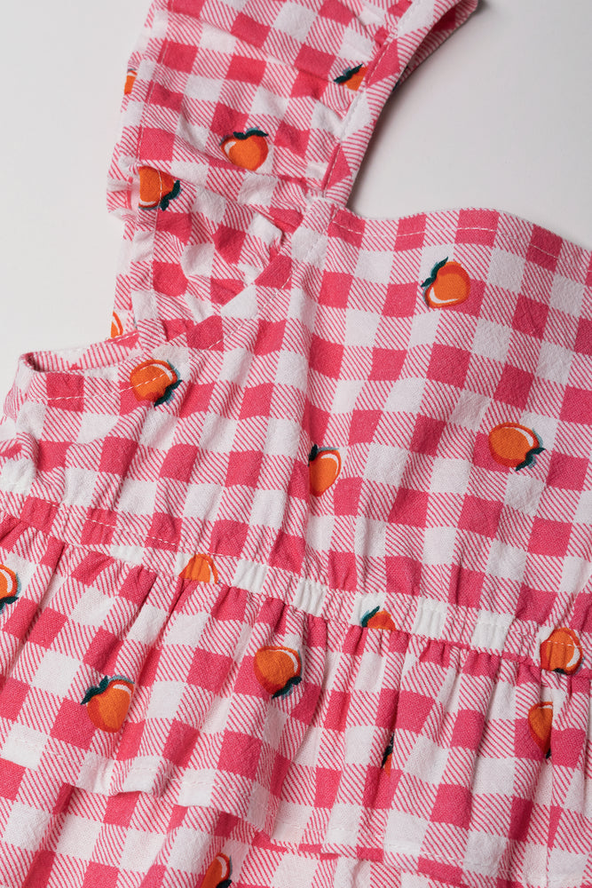 Gingham Peplum Frill Top Red And White (1)