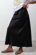 Black Satin Bias Cut Skirt (1)