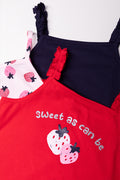 3 Pack Vests Pink, Red And Navy (1)