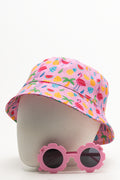 Bucket Hat And Sunglasses Set Pink