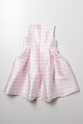 Stripe Bow Dress Pink And White (2)
