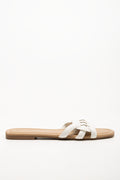 Puffy Linked Mule Sandals White (1)