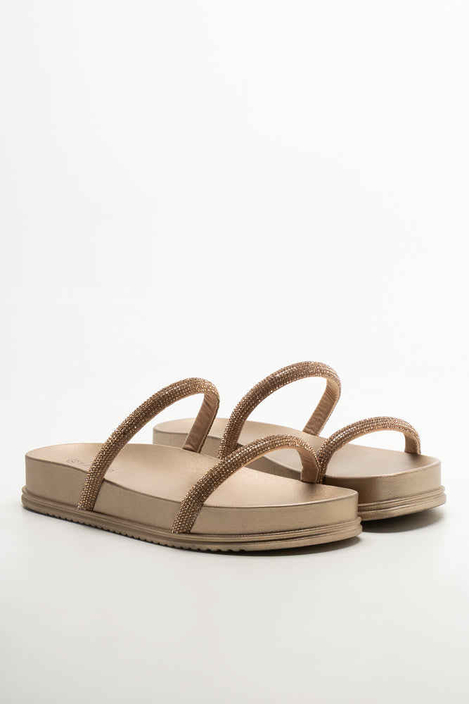 Diamante Sandals Rose Gold