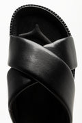 Padded Cross Strap Sandals Black (4)