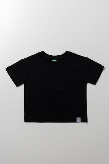 Boxy Fit Short Sleeve T-Shirt Black