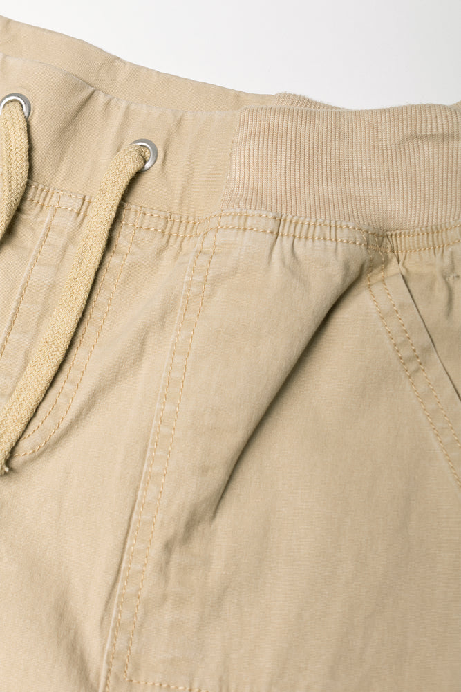 Rib Waist Cargo Pants Natural (1)