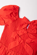 Puff Sleeve Dress Red (1)