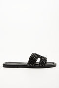 Pearl Mule Sandals Black (1)