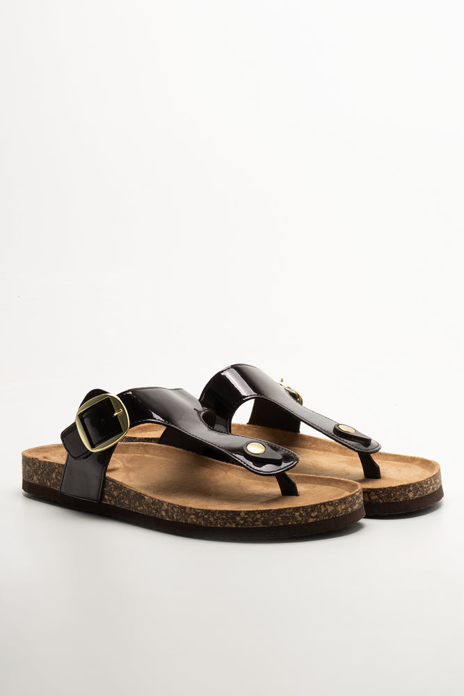 T-Bar Sandals Brown