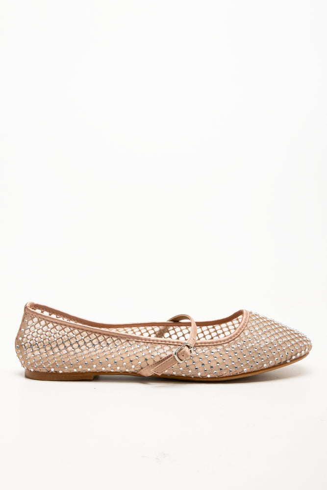 Diamante Ballerina Pump Rose Gold