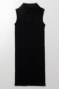 Collar Seamless Dress Black