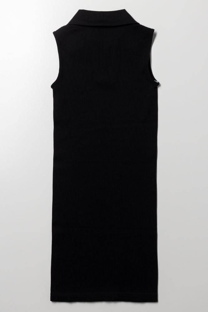 Collar Seamless Dress Black (2)