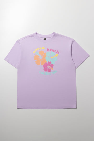Flower Short Sleeve T-Shirt Lilac