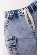 Cargo Denim Shorts Light Blue (1)