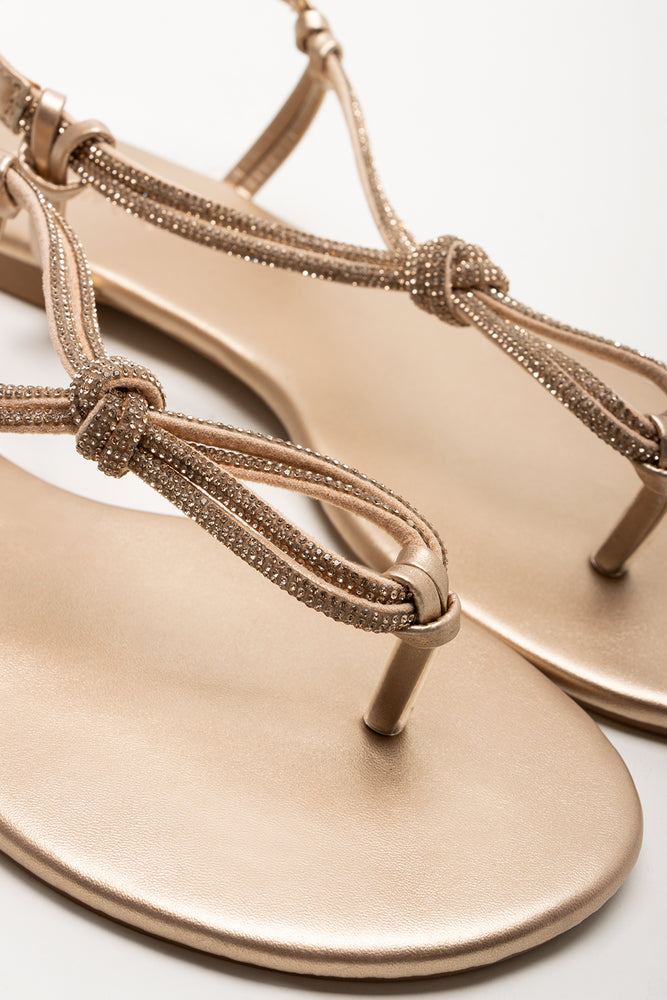 Knotted Ankle Strap Sandals Rose Gold (2)