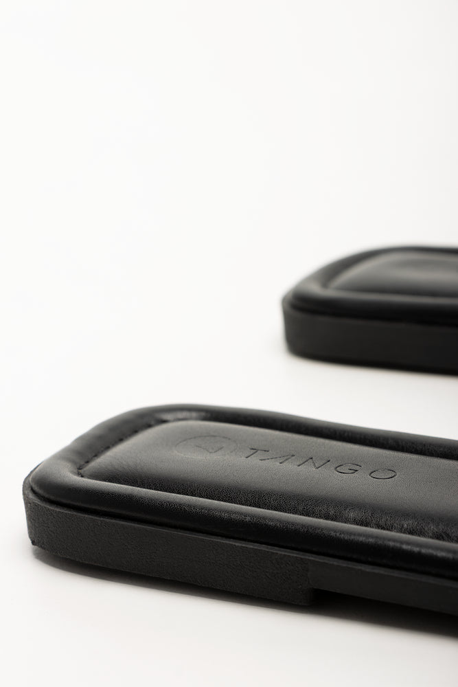 Buckle Trim Mule Sandals Black (3)