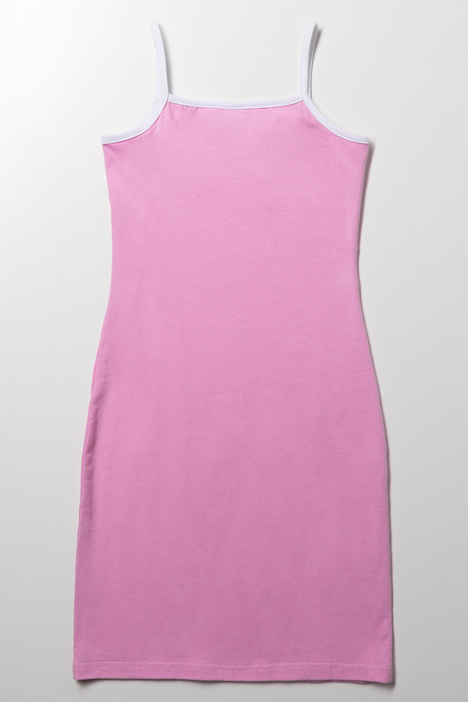 Strappy Bodycon Dress Pink (2)