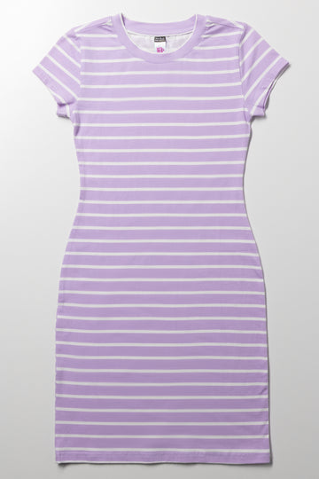 Stripe Bodycon Dress Lilac