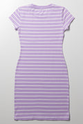 Stripe Bodycon Dress Lilac (2)