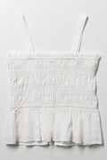 Strappy Ruched Top White (2)