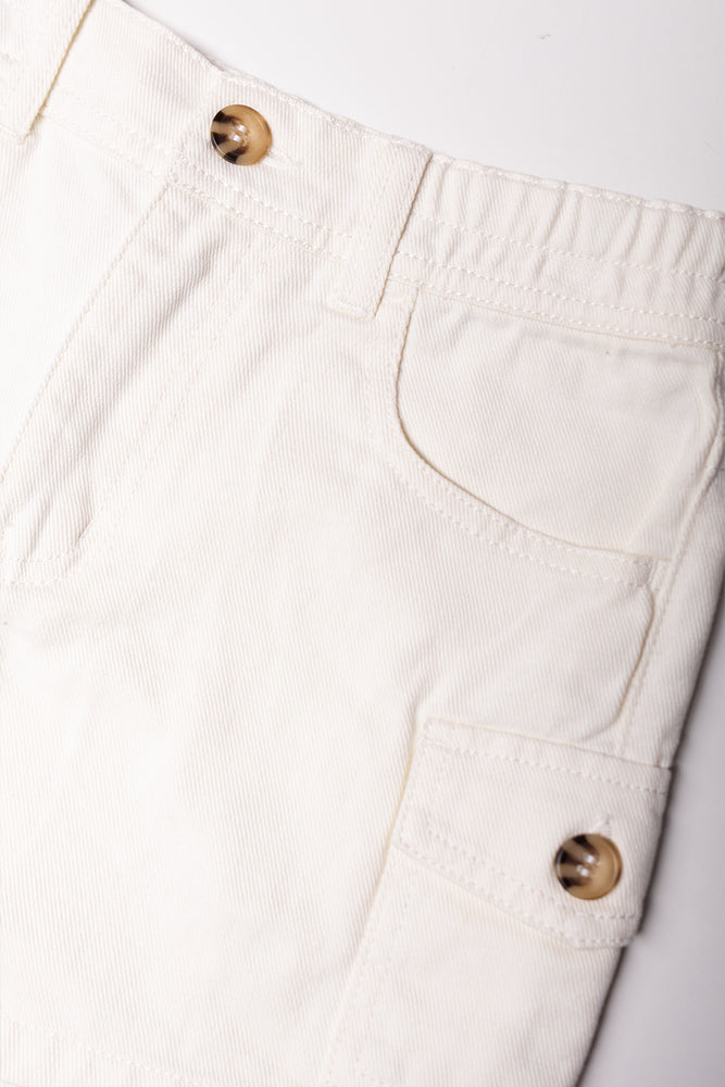 Denim Shorts Cream (1)