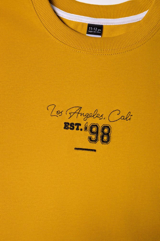 Boxy Short Sleeve T-Shirt Yellow (1)