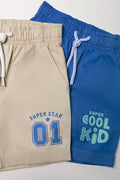 2 Pack Woven Shorts Blue And Natural (1)