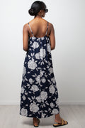Floral Maxi Dress Navy (2)