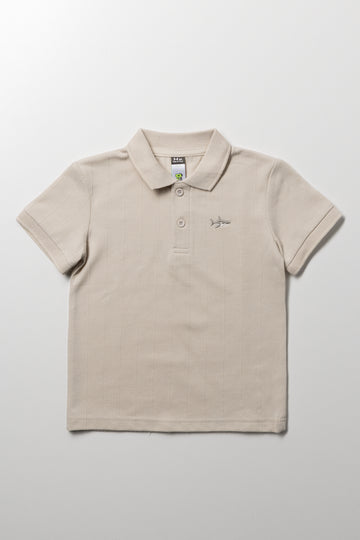 Textured Stripe Golfer Natural