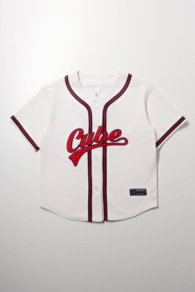 Button Through Baseball Shirt White