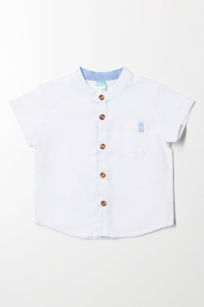 Mandarin Collar Shirt White