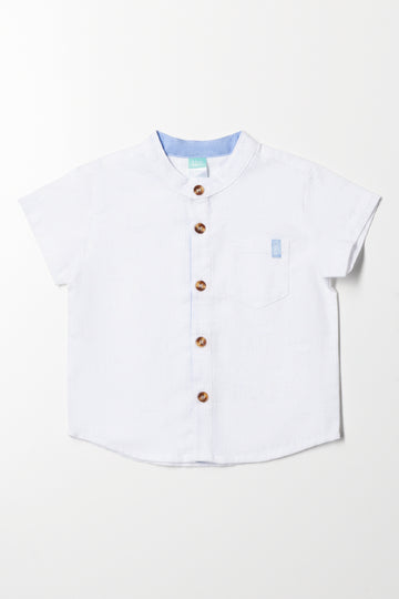Mandarin Collar Shirt White