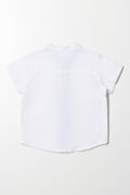 Mandarin Collar Shirt White (2)