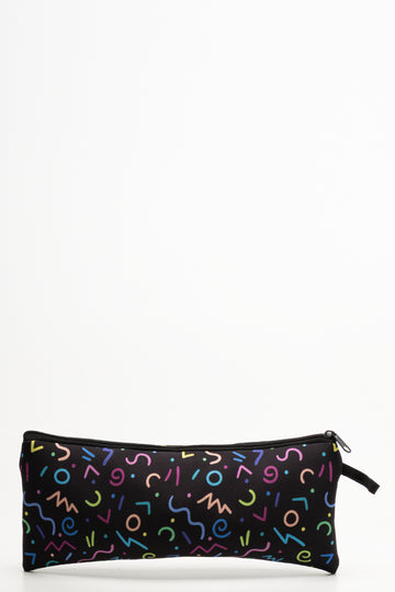 Squiggles Long Pencil Bag Black