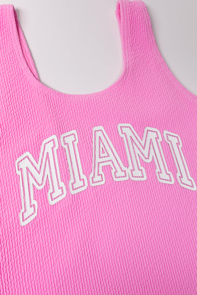Miami Textured One Piece Swimsuit Pink