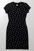 Butterfly Print Dress Black