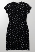 Butterfly Print Dress Black (2)
