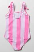 Stripe One Piece Swimsuit Pink (2)