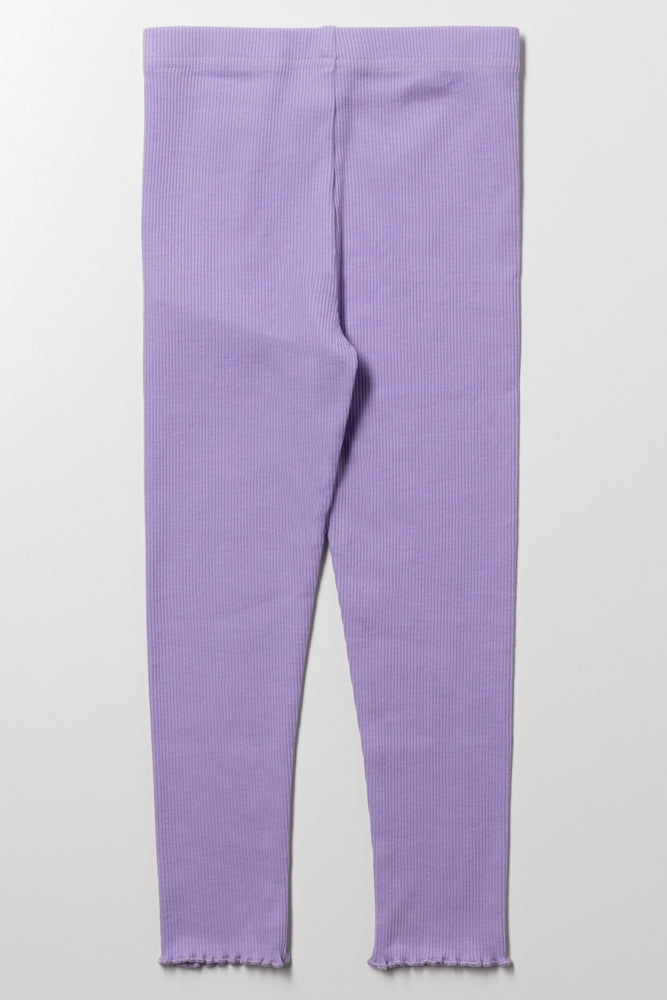 Rib Leggings Purple (2)