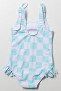 Smiley Check Swimsuit Light Blue (3)
