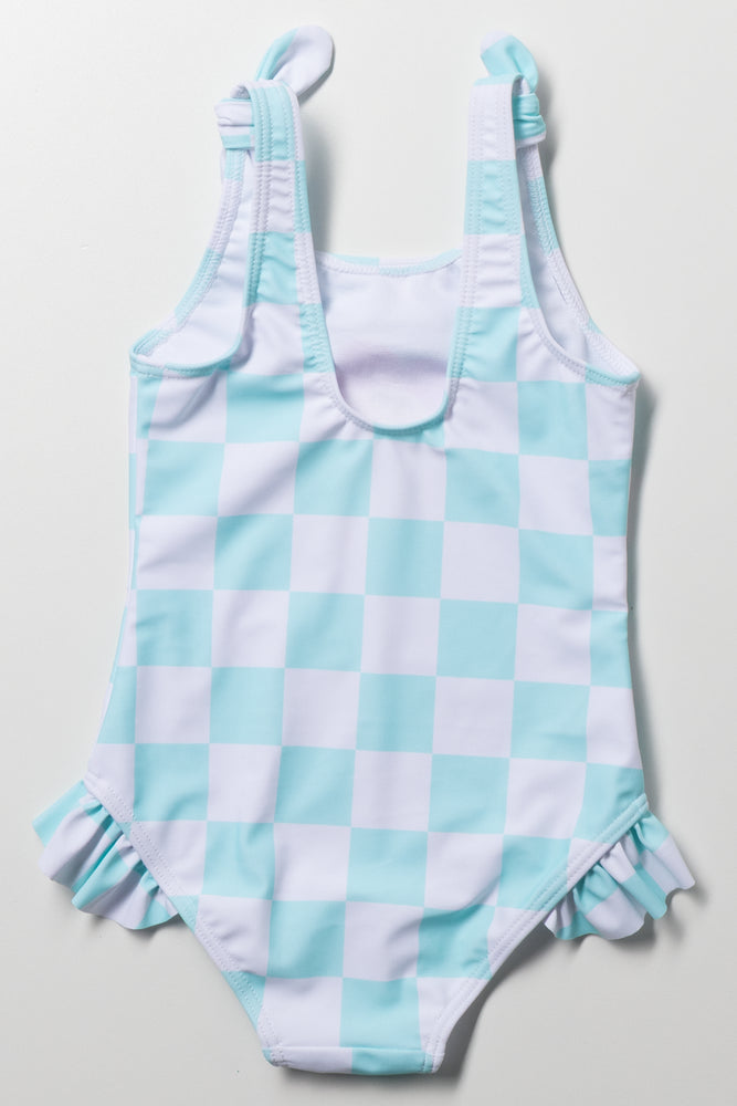 Smiley Check Swimsuit Light Blue (3)