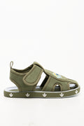 Dino Closed Toe Foxing Sandals Green