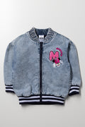 Minnie Mouse Baseball Denim Jacket Blue