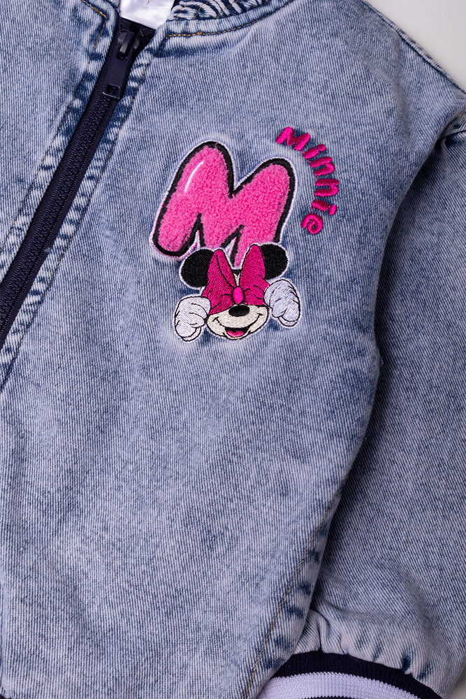 Minnie Mouse Baseball Denim Jacket Blue