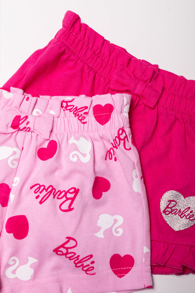Barbie 2 Pack Shorts Pink (1)
