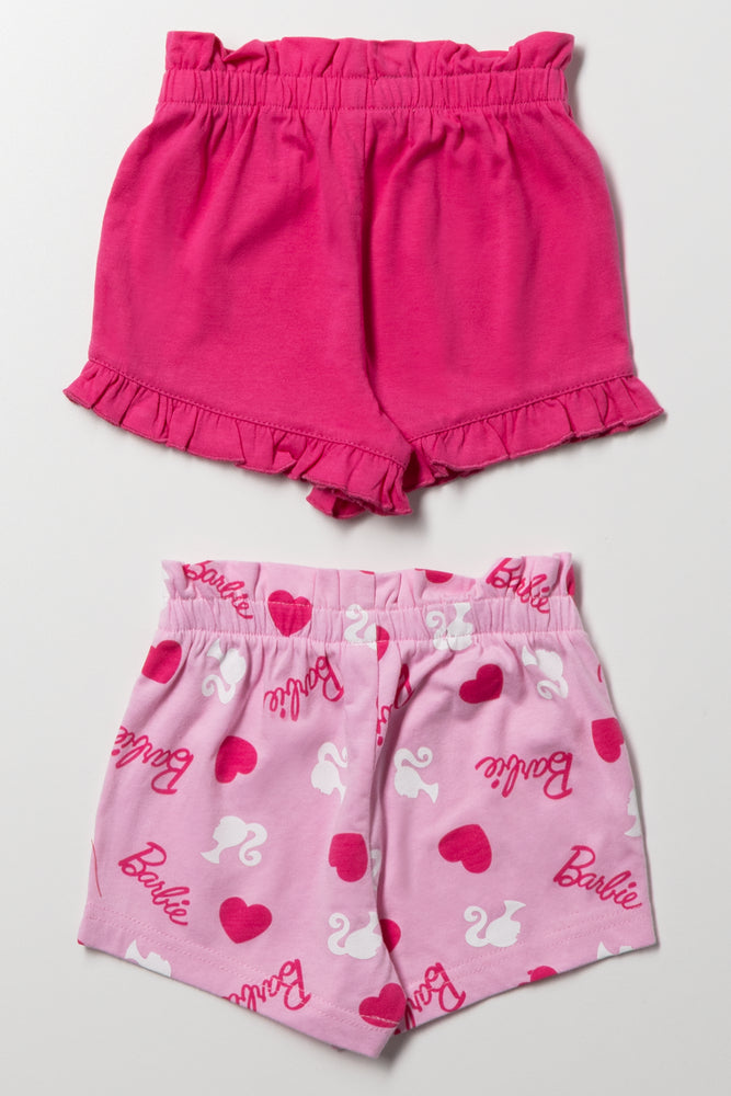 Barbie 2 Pack Shorts Pink (2)