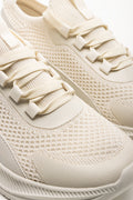 Mesh Lace Up Trainers Natural (2)