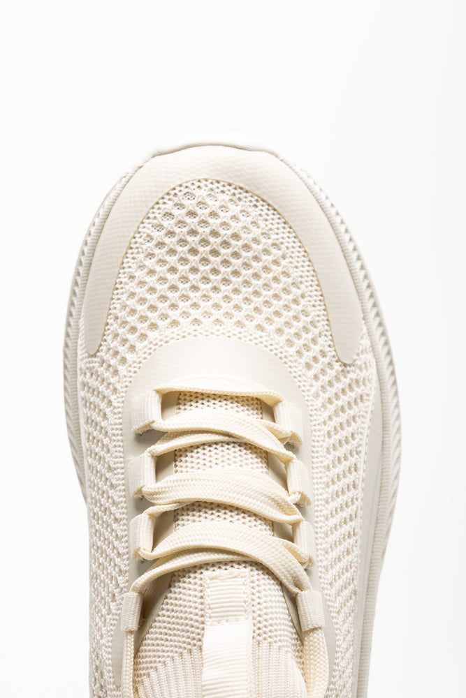 Mesh Lace Up Trainers Natural (4)