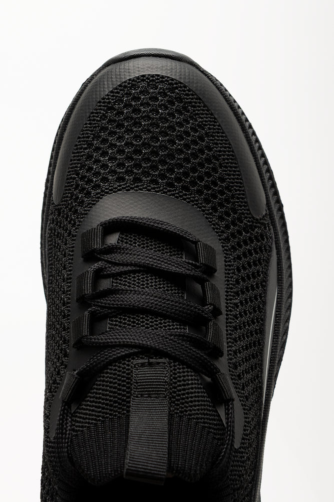 Mesh Lace Up Trainers Black (4)