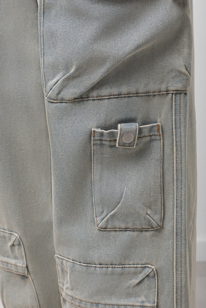 Cargo Denim Jeans Light Blue (4)